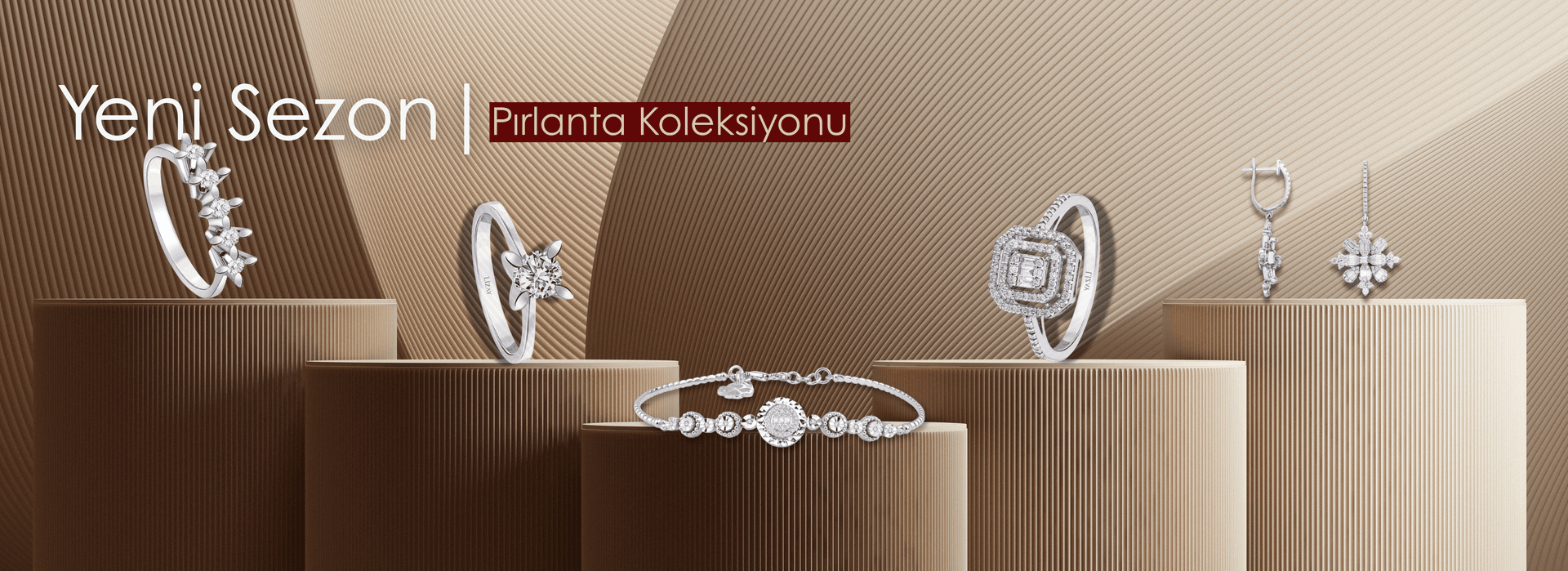 Yeni Sezon Pırlanta Koleksiyonu - yüzük, bileklik ve küpeler
